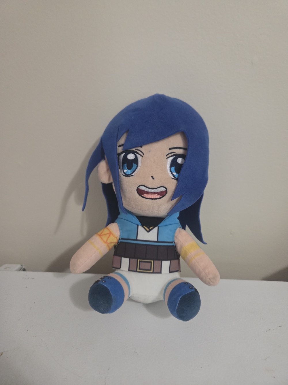 ItsFunneh Funneh The Krew Plush Anime Doll Blue Hair 10"